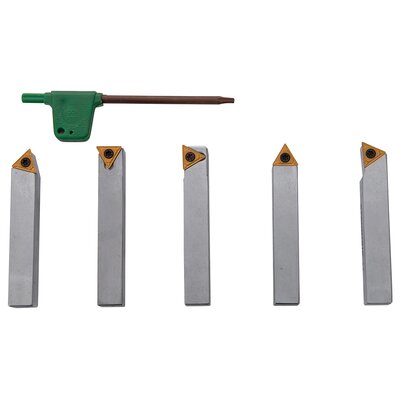 5 pcs. indexable carbide turning tool set, 10 mm