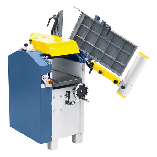Folding planing tables allow for quick and easy conversion from planing to thicknessing.