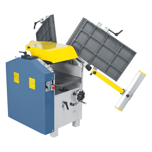 The tiltable planer tables allow optimal, safe working conditions even when thicknessing short workpieces.