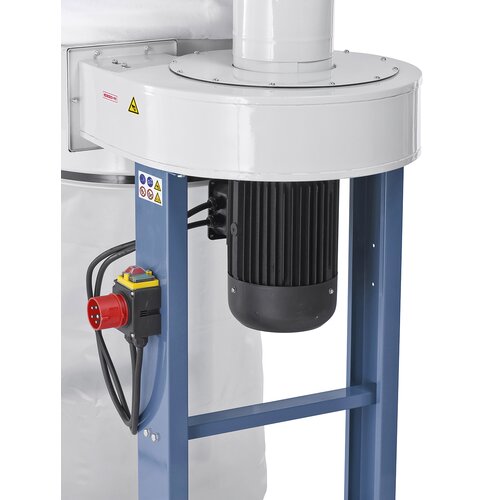 Powerful motor with steel fan wheel.
 
 