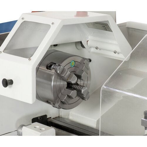 Independent chuck (optional accessory) allows clamping of irregular shaped workpieces. 