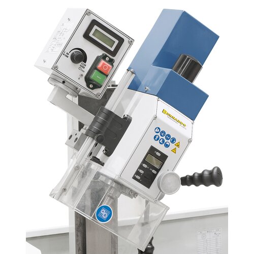 Mill head comes with digital display for drill depth and speed – drilling and milling possible at all angles.