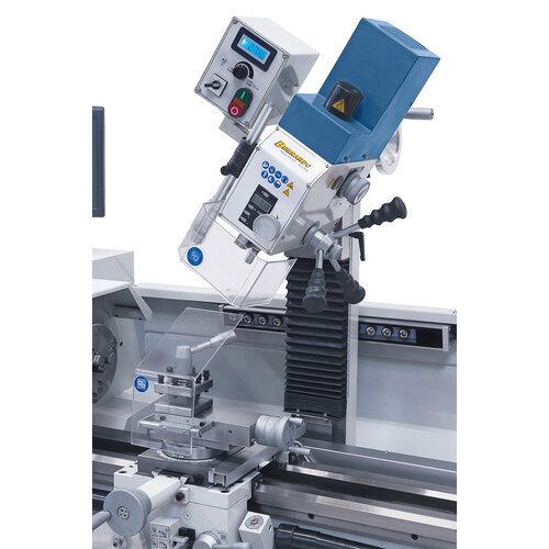 Mill head comes with digital display for drill depth and speed – drilling and milling possible at all angles.