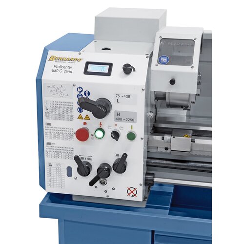 Convenient pre-selection of gears via reduction gearing, potentiometer allows for speed adjustment.  