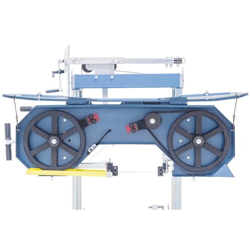 Semplice sostituzione del nastro per sega mediante  le coperture con cerniera