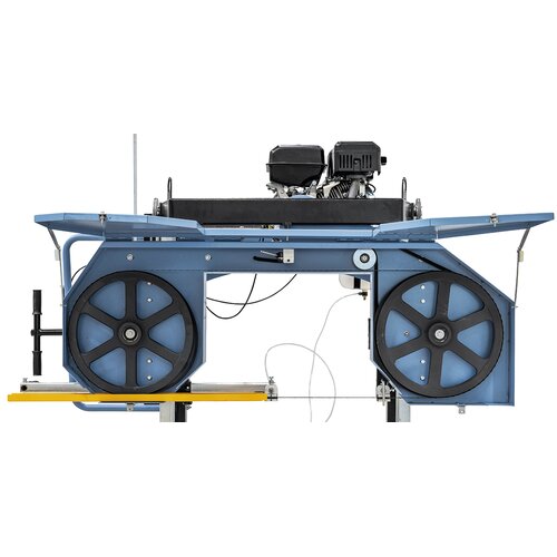 Schimbarea simplă a benzii fierăstrău datorită acoperiri rabatabile deschis