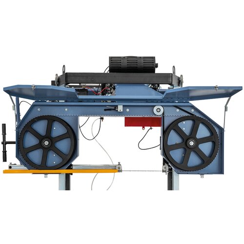 Schimbarea simplă a benzii fierăstrău datorită acoperiri rabatabile deschis