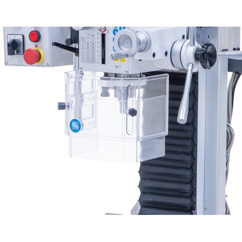 Height adjustable chuck guard and micro switch guarantees high safety standards