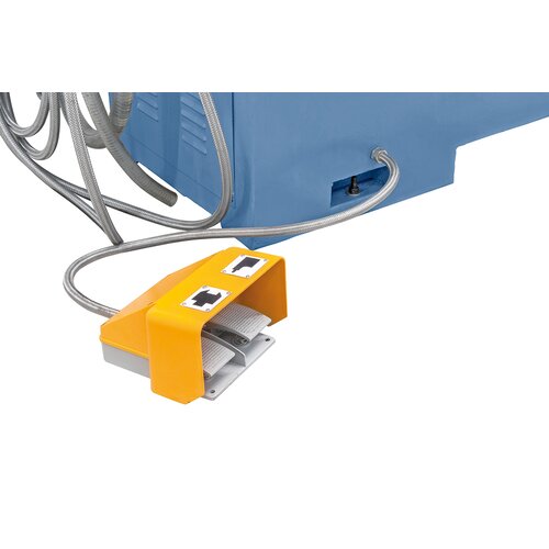 Serially with foot pedal for clamping the chuck or moving the tailstock sleeve