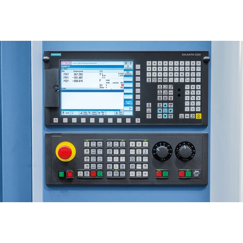 Serienmäßig mit Siemens Sinumerik  828D Steuerung mit LCD-Farbdisplay  für hohe Wirtschaftlichkeit und einfache Handhabung