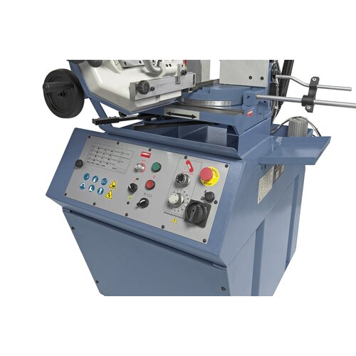 Rotary switch for stepless cutting speed and regulating valve for cutting pressure are arranged on ergonomically control panel