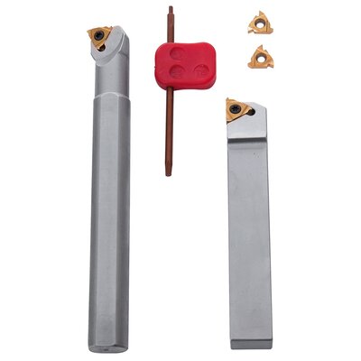 Combined carbide threading insert & tool holder set, with carbide inserts, 20 mm, 2 pcs.