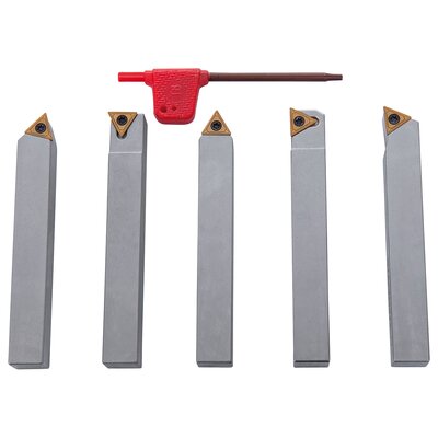 Drehmeisselsatz mit HM-Wendepl., 12 mm, 5-tlg.