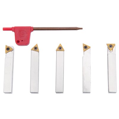 5 pcs. indexable carbide turning tool set, 8 mm