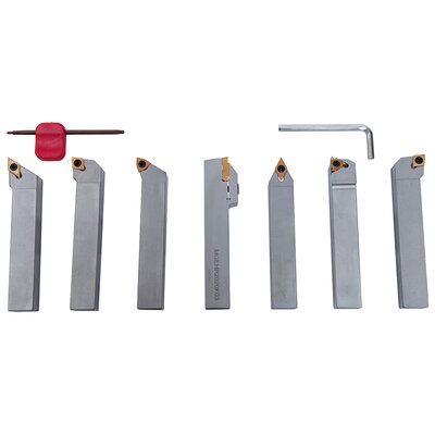 7 pcs. multipurpose indexable carbide turning tool set, Tin-coated, 20 mm, set P