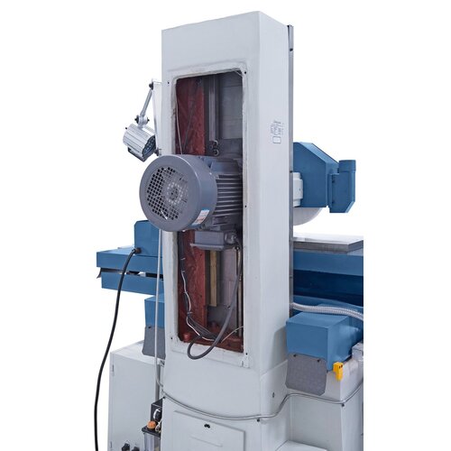 The solid guiding of the grinding head ensures precise infeed.