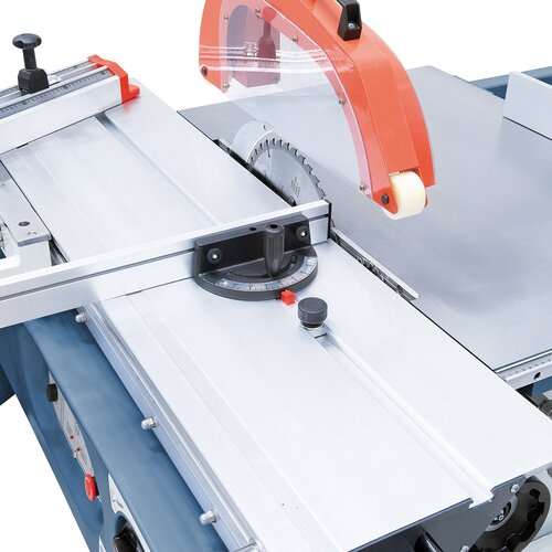 The T-slot on sliding table allow for mounting  of several accessories, such as end stop,  eccentric clamp, telescopic fence etc. 