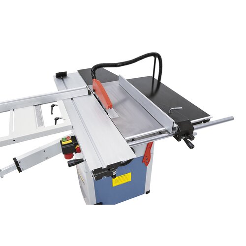 Amply dimensioned work table and table extension for  cutting width of up to 610 mm come standard.