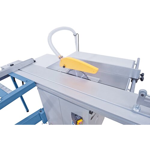 Sawblade cover - with integrated dust port - connected at riving knife.