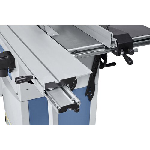 Hardened prism-shaped guide for smooth running of sliding table.