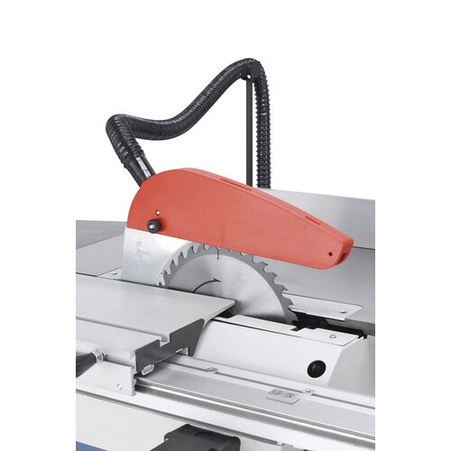 Sawblade cover - with integrated dust port - connected at riving knife.