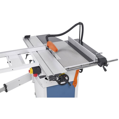 Amply dimensioned work table and table extension for  cutting width of up to 610 mm come standard.