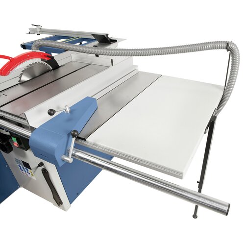 Parallel fence with solid round rod guide (40 mm) can be used for cutting width of up to 1200 mm.