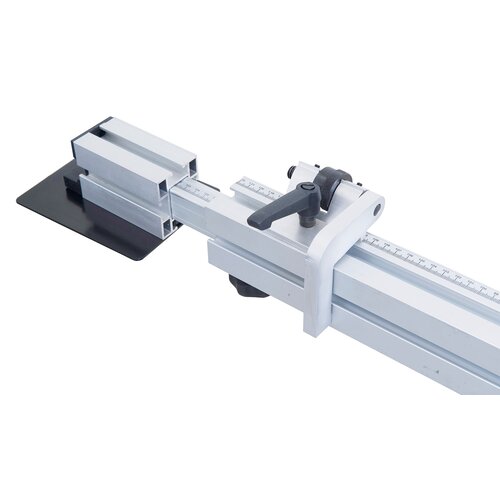 Extractable telescopic fence up to 2260 mm and stop featuring fine adjustment.