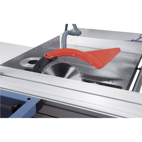 The saw unit, tiltable up to 45º, can be adjusted for a cutting height up to 100 mm, by using the handwheel.