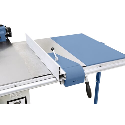 Parallel fence with solid round guide (40 mm) can be used for cutting width of up to 1220 mm.