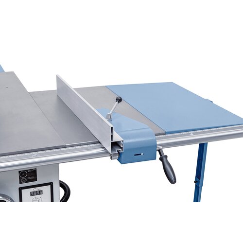 Parallel fence with solid round guide (40 mm) can be used for cutting width of up to 1220 mm.