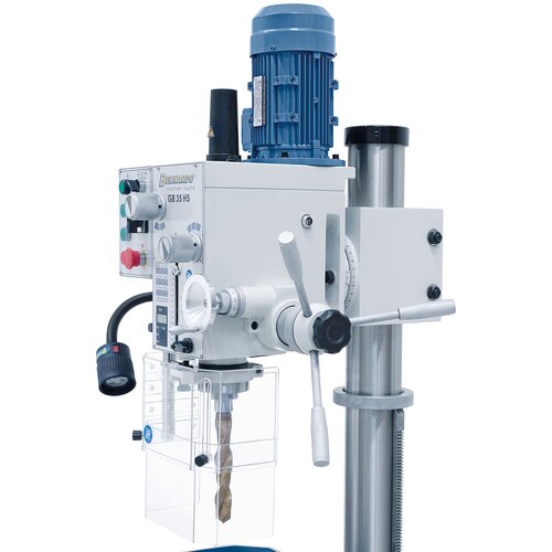 Ergonomically arranged levers allow accurate spindle feed.