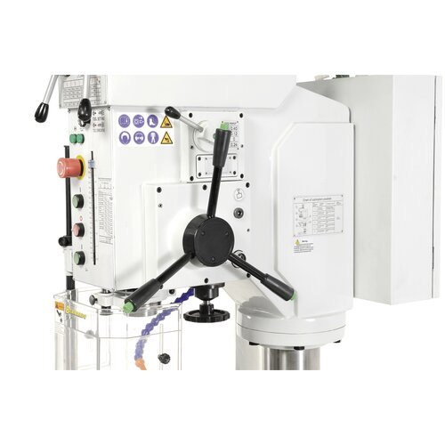 Serially equipped with automatic, triple drill feed.