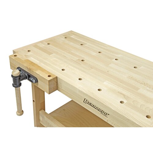 Work surface comes with two sets of holes for bench hooks