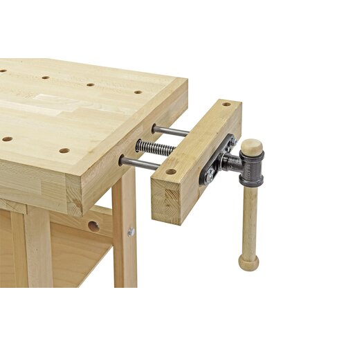 Prong bonded rear clamping jaw features solid parallel rod guide