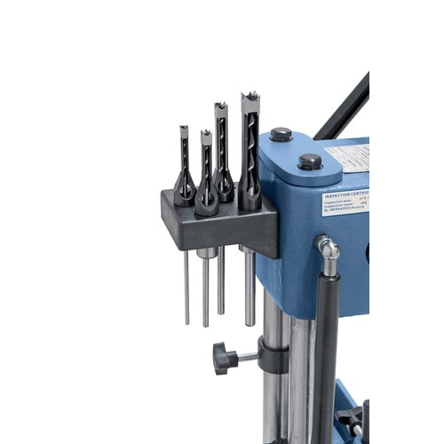 Features convenient chisel holder for tool storage.