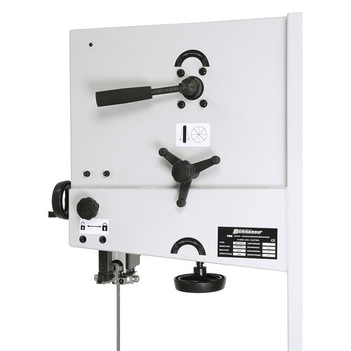 Easy bandsaw blade changing using a quick clamping lever, the basic setting of the drive wheel will not be changed