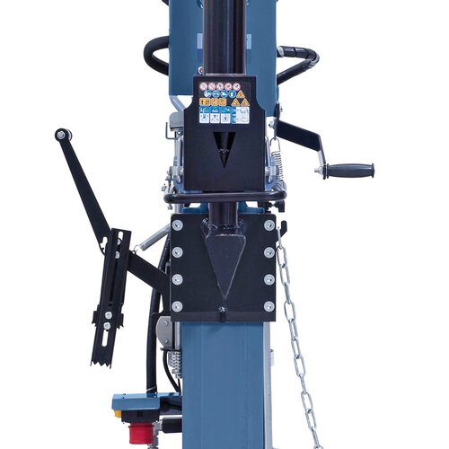 Two-handed safety operation for safe work, forward speed alternatively fast or slow.