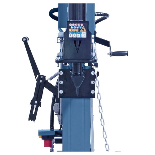 Two-handed safety operation for safe work, forward speed alternatively fast or slow.