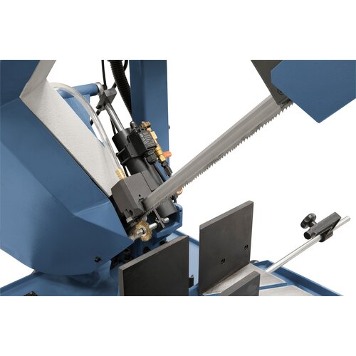 Bandsaw blade guiding with carbide inserts and chip brush to allow for optimal results. 