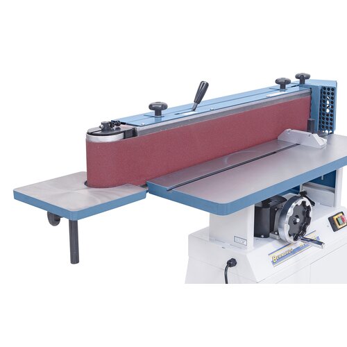 The height adjustable support table allows sanding of contours at the reverse roller.