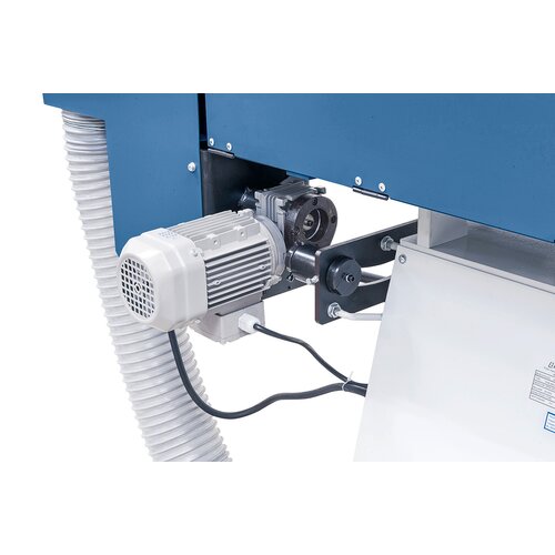 Maintenance-free drive motor allows for oscillation of sanding belt.