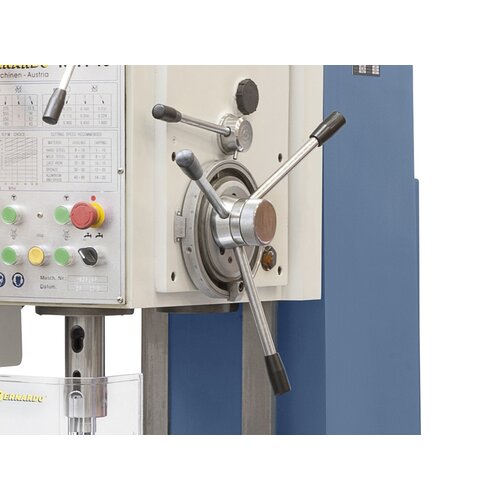 Star handle allows manual spindle feed, clutch lever allows automatic feed