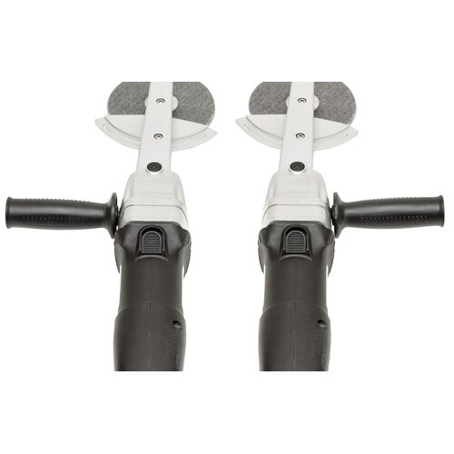 Ergonomic handle for high work comfort, alternatively mountable on the left or right side.