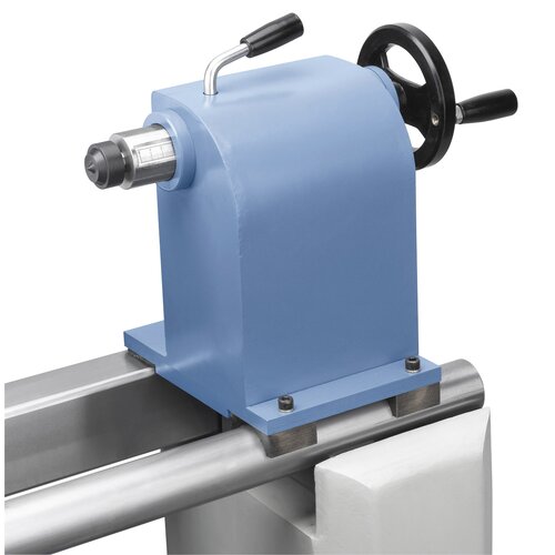 Single-hand lever allows for convenient clamping of tailstock to machine bed.