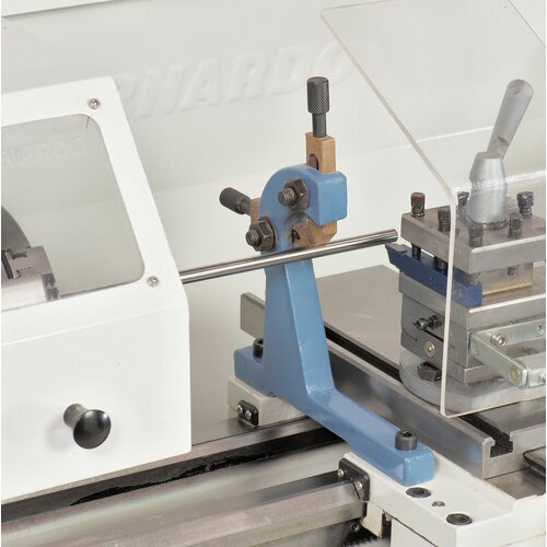 The follow rest eliminates bending of thin shafts.