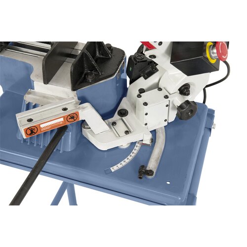 Adjustable saw frame for mitre cutting.