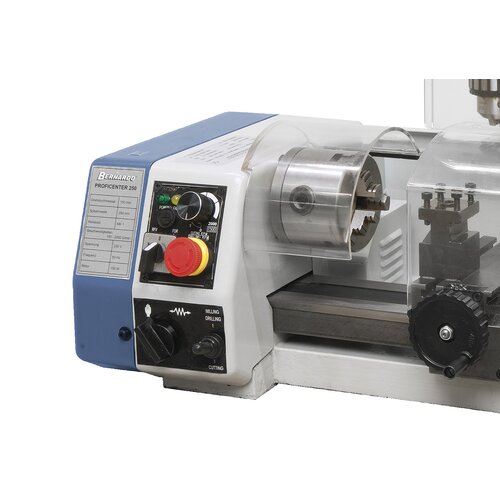 Machine controls, such as speed settings, feed adjustment, switches etc. are clearly arranged on headstock.