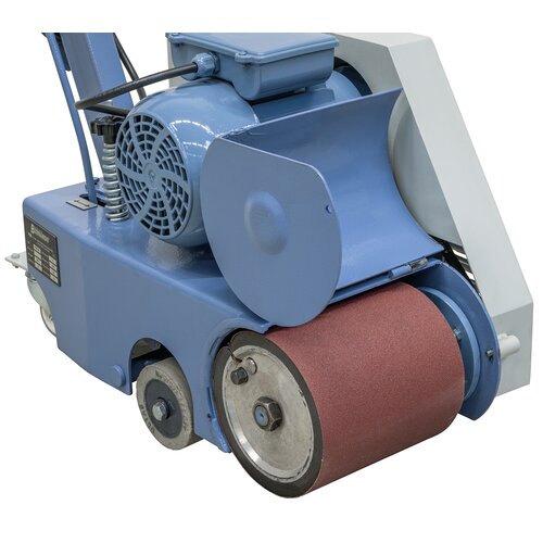 Rubber coated sanding roller 
features quick clamping system 
for easy change of sanding belt.