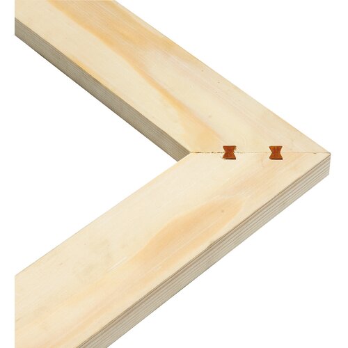 The dovetail shape interlocks frame parts strongly in shape and force.